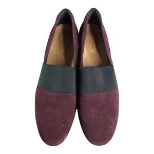 Clarks Burgundy Suede Flats